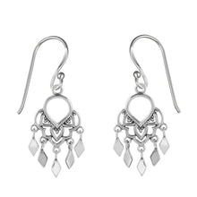 Load image into Gallery viewer, Sterling Silver Henna Petal Dangle Earring
