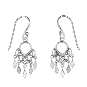 Sterling Silver Henna Petal Dangle Earring