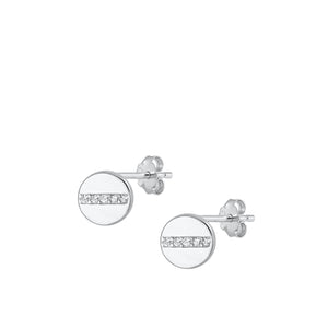 Sterling Silver Jewel Line Circle Studs