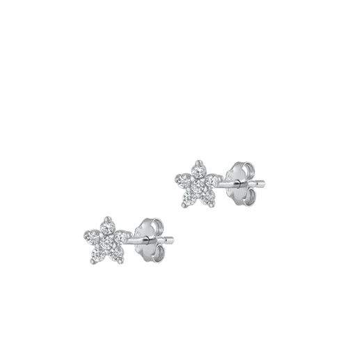 Sterling Silver Dainty Jewel Flower Studs