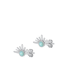 Load image into Gallery viewer, Sterling Silver Larimar Sunset Stud
