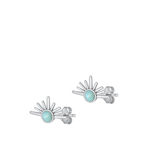 Sterling Silver Larimar Sunset Stud