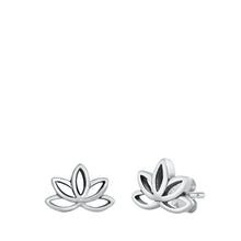 Load image into Gallery viewer, Sterling Silver Lotus Flower Studs
