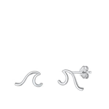 Load image into Gallery viewer, Sterling Silver Wave Line Studs
