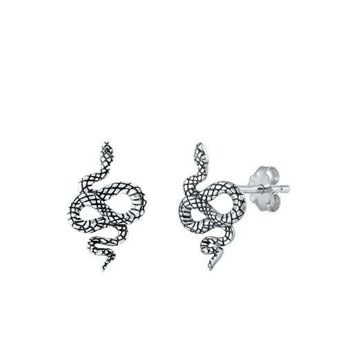 Sterling Silver Snake Wiggle Studs