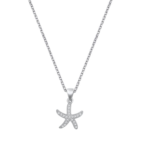 Sterling Silver Starfish Jewel Necklace