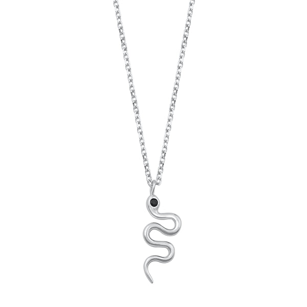 Sterling Silver Snake Black Onyx