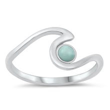 Load image into Gallery viewer, Sterling Silver Larimar Crystal Wave Ring
