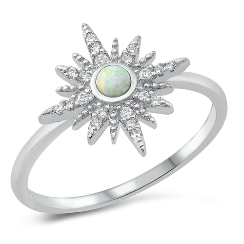 Sterling Silver Opal North Star Ring