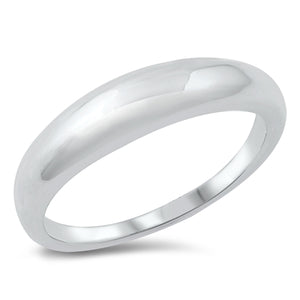 Silver Dome Thin Chunky Ring