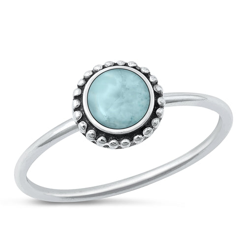 Sterling Silver Larimar Crystal Circle