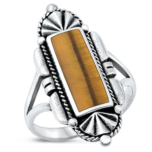 Sterling Silver Tigers Eye Fan Top