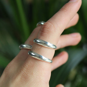 Silver Dome Thin Chunky Ring