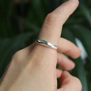 Silver Dome Thin Chunky Ring