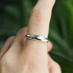 Silver Dome Thin Chunky Ring