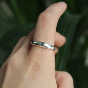 Silver Dome Thin Chunky Ring