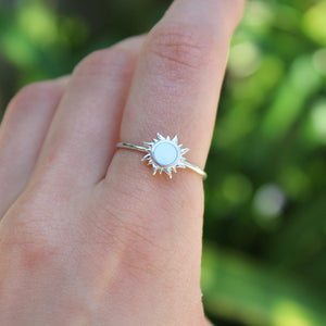 Sterling Silver Mother of Pearl Solstice Ring