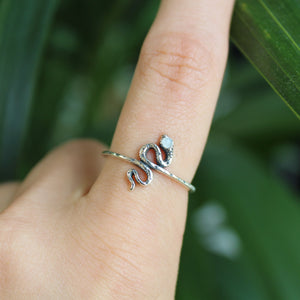 Sterling Silver Serpent Moonstone Ring