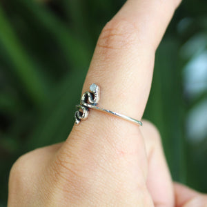 Sterling Silver Serpent Moonstone Ring