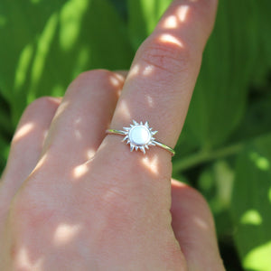 Sterling Silver Mother of Pearl Solstice Ring