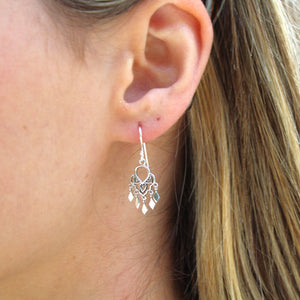 Sterling Silver Henna Petal Dangle Earring