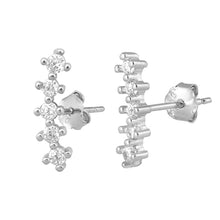 Load image into Gallery viewer, Sterling Silver Jewel Line Studs
