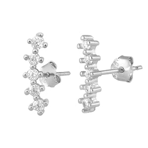 Sterling Silver Jewel Line Studs