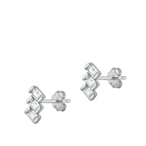 Sterling Silver Jewel Trio Studs