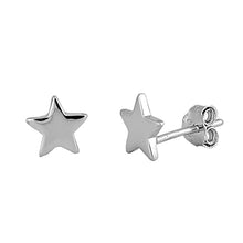 Load image into Gallery viewer, Sterling Silver Five Point Star Studs
