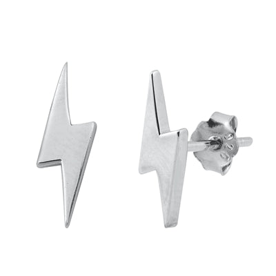 Sterling Silver Lightning Bolt Studs