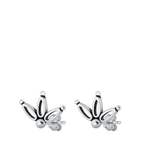 Sterling Silver Bali Petal Studs