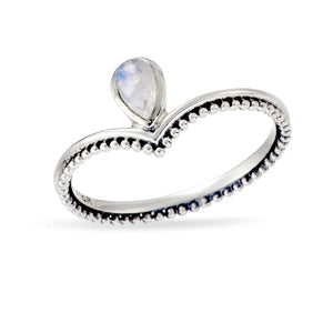 Sterling Silver Moonstone Stacking Point