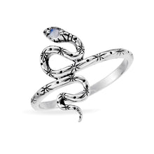 Load image into Gallery viewer, Sterling Silver Serpent Moonstone Ring
