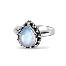 Load image into Gallery viewer, Sterling Silver Moonstone Petal Teardrop
