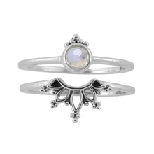 Load image into Gallery viewer, Sterling Silver Moonstone Duo Henna Set
