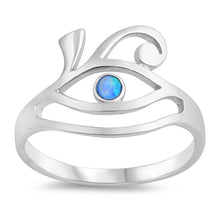 Load image into Gallery viewer, Blue Opal Eye Of Horus Cutout Ring
