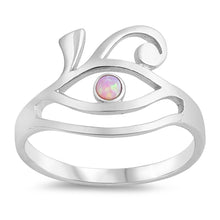 Load image into Gallery viewer, Sterling Silver Pink Opal Eye Of Horus Ring
