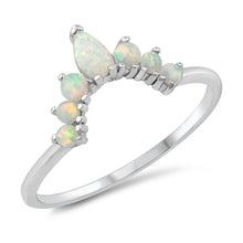 Load image into Gallery viewer, Sterling Silver Petal Stacking White Opal Ring
