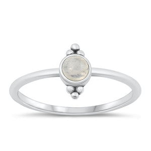 Moonstone Oval Stacking Trio Dot Ring