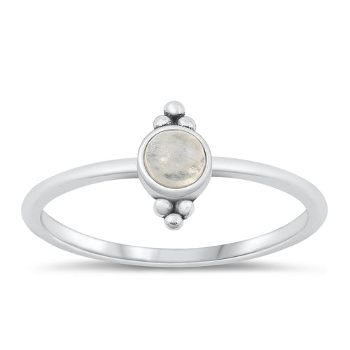 Moonstone Oval Stacking Trio Dot Ring