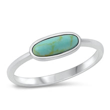 Load image into Gallery viewer, Sterling Silver Turquoise Sideways Oval Ring
