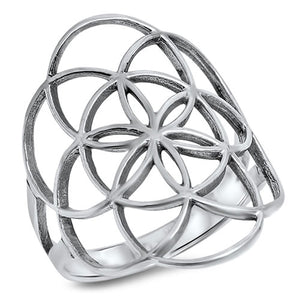 Sterling Silver Geometric Lattice Ring