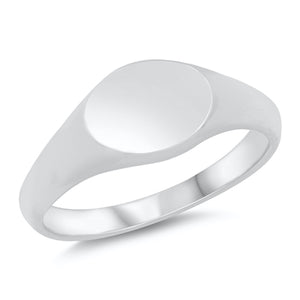 Sterling Silver Plain Oval Signet