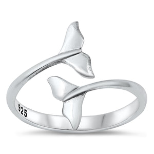 Sterling Silver Whale Tale Ring