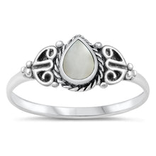 Load image into Gallery viewer, Mother of Pearl Teardrop Stacking Ring
