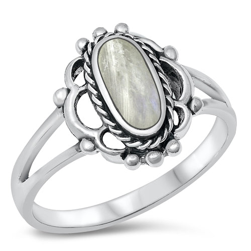 Moonstone Oval Frill Ring