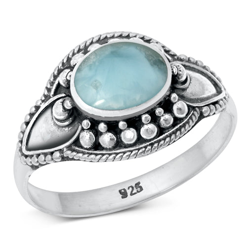 Sterling Silver Larimar Crystal Ring