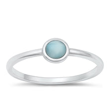 Load image into Gallery viewer, Sterling Silver Larimar Crystal Circle Ring
