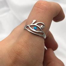 Load image into Gallery viewer, Blue Opal Eye Of Horus Cutout Ring
