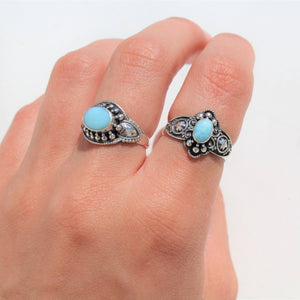 Sterling Silver Larimar Crystal Ring